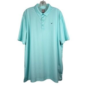 NWOT Callaway Opti-Dri Golf Polo, Teal Plaid Print, Size XL